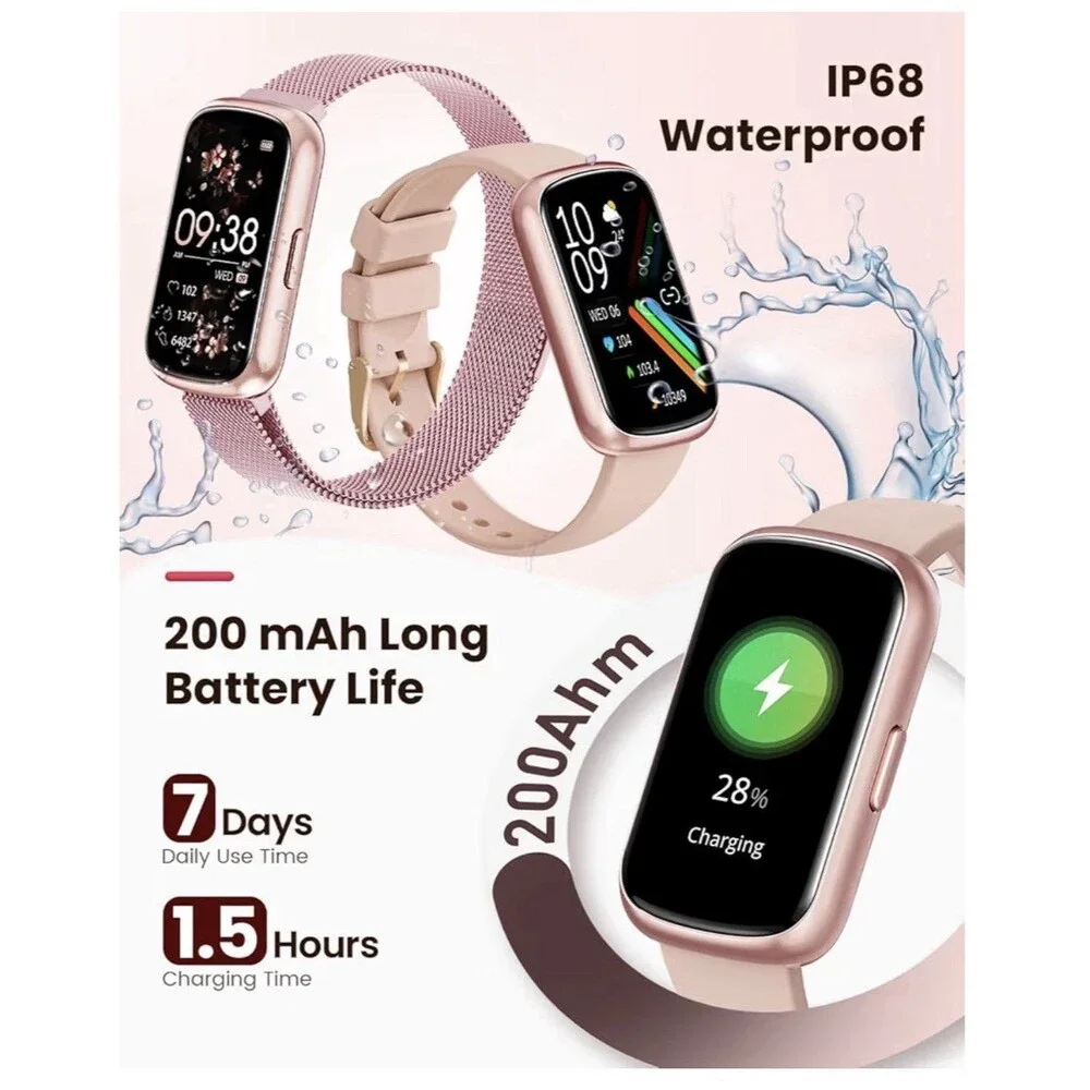 Smart Watch Health Fitness Tracker with 24/7 Heart Rate, Blood Oxygen Pressure
